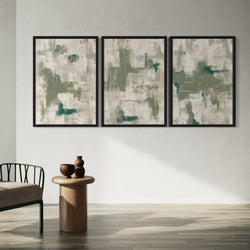 Abstract Art in Green- Green Emerald - Minimalist Home Decor