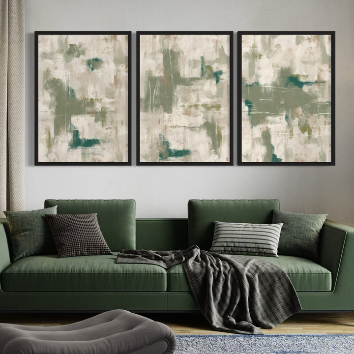 Abstract Art in Green- Green Emerald - Minimalist Home Decor