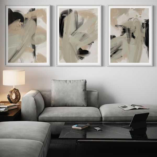 Abstract Art Set of 3 prints - Nude Expressions