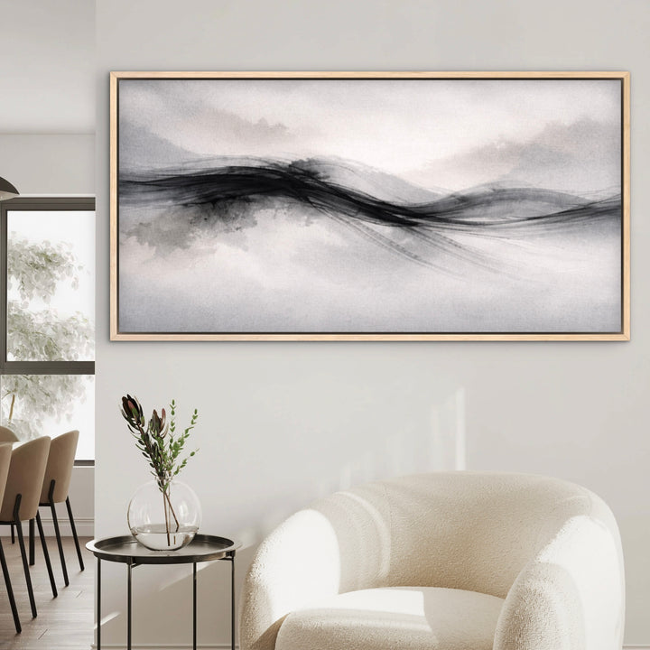 Framed Canvas - Nude Drift close-up showing soft drifting brushwork and colour blending
