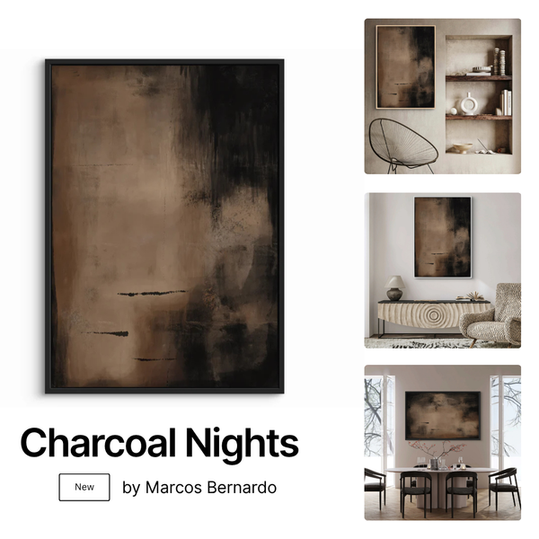 Framed Canvas - Charcoal Nights