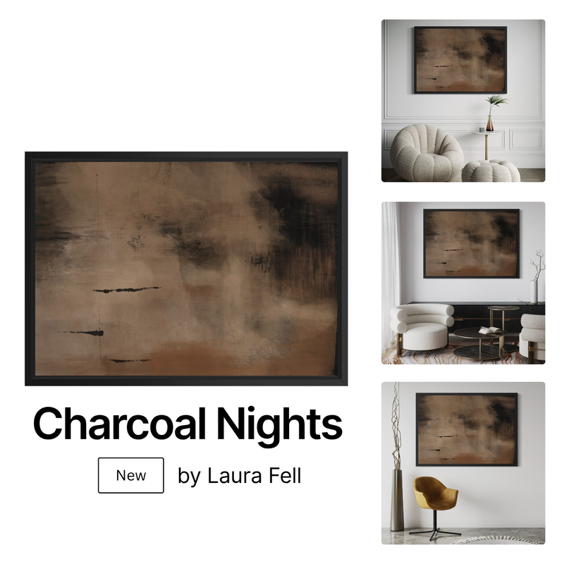 Framed Canvas - Charcoal Nights