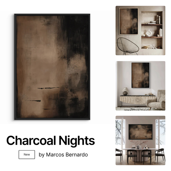 Framed Canvas - Charcoal Nights