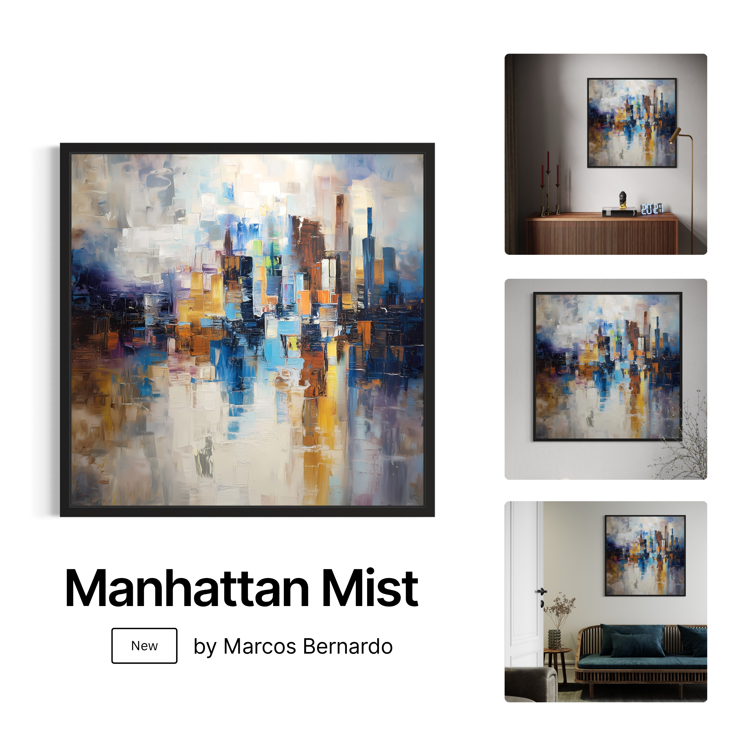 Framed Canvas - Manhattan Mist