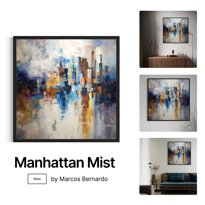 Framed Canvas - Manhattan Mist