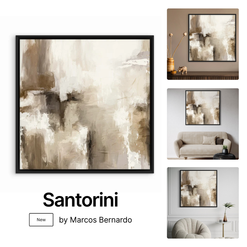 Framed Canvas - Santorini