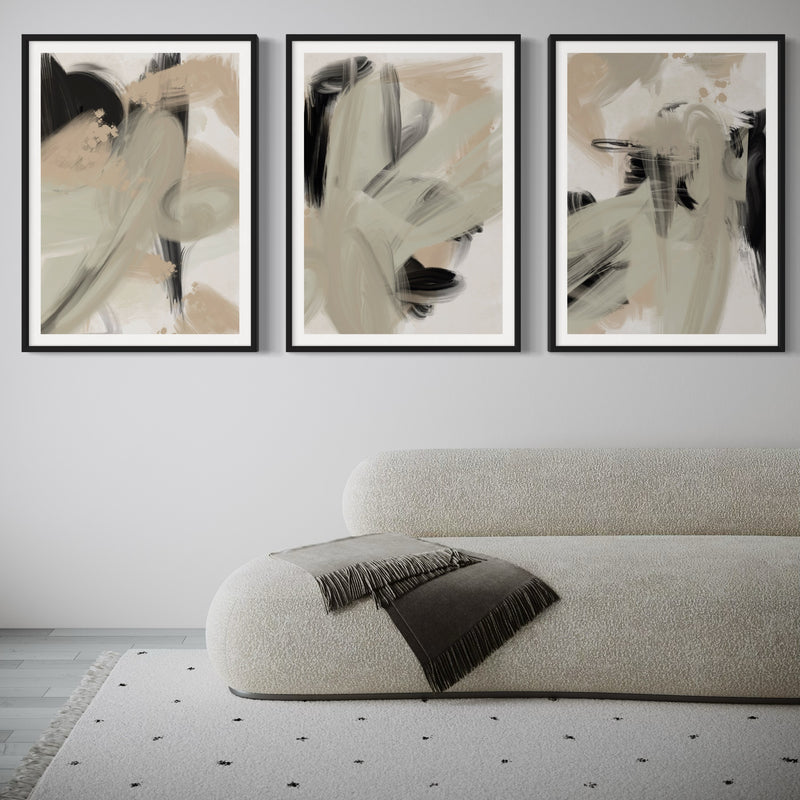 Abstract Art Set of 3 prints - Nude Expressions