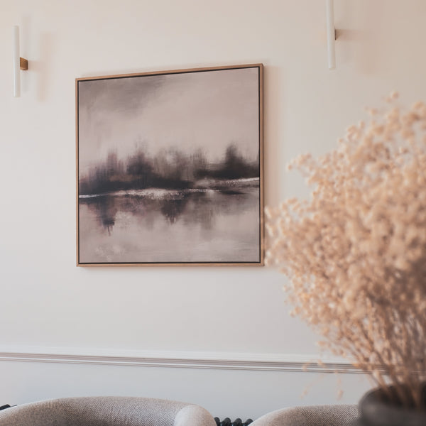 Framed Canvas - Taupe Reflection