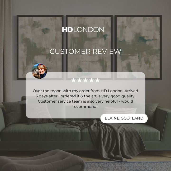 Set of 3 Framed Canvas - Green Emerald