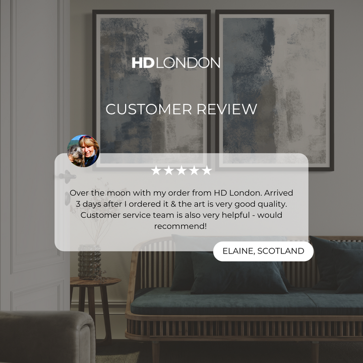 Abstract Art set of 2 prints - Blue & Grey Clouds