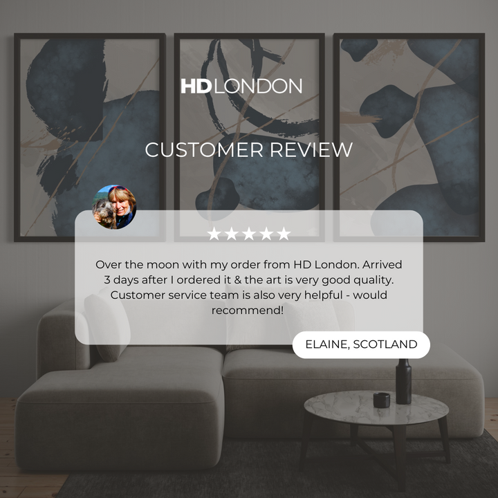 Abstract Art set of 3 prints - Blue Essenza