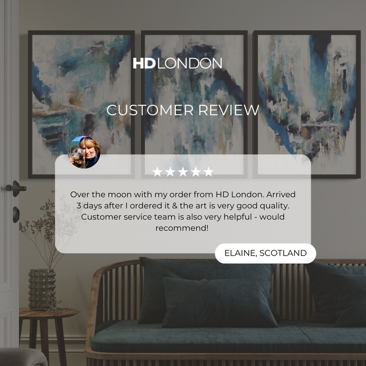 Set of 3 Framed Canvas - Blue Rain