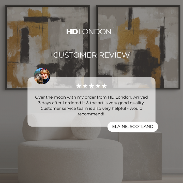 Framed Canvas Set of 2 - Golden Noir