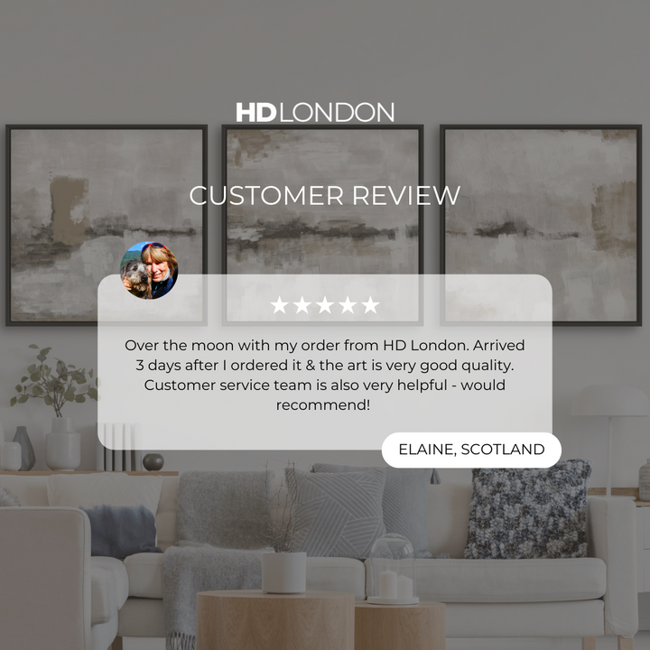 Set of 3 Framed Canvas - Nude & Grey Clouds