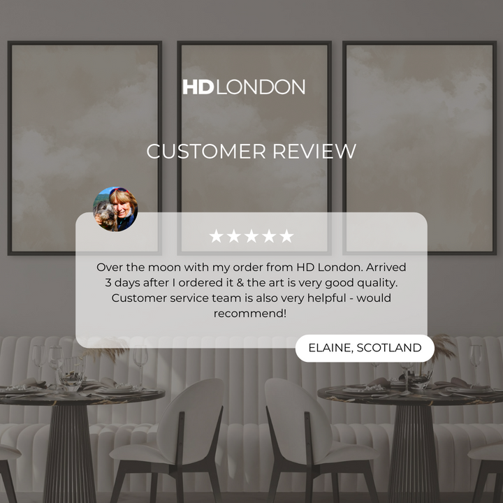 Set of 3 Framed Canvas - Cream Clouds