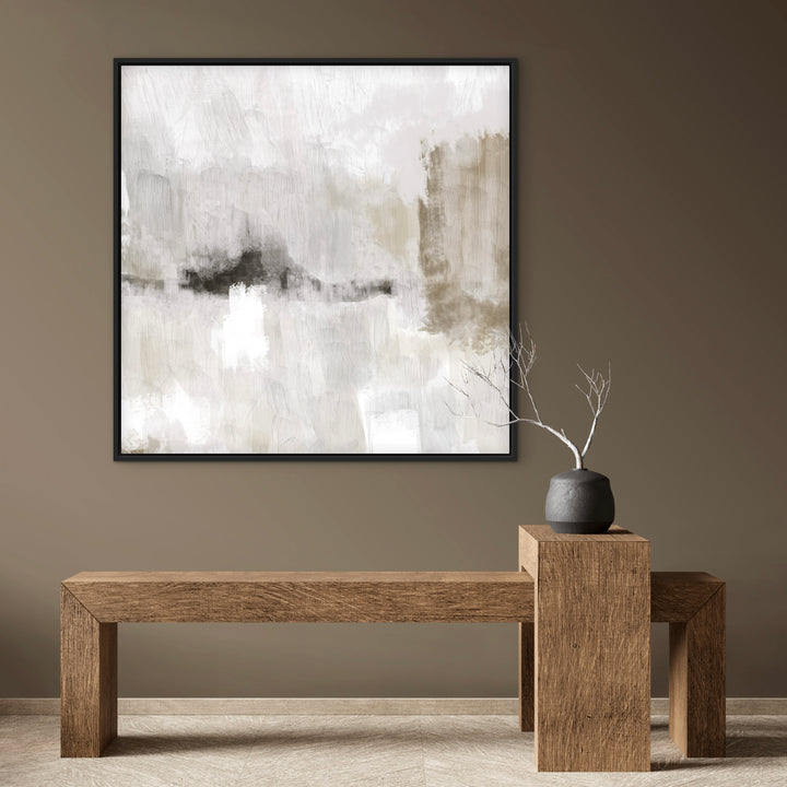 Framed Canvas - Nude & Grey Clouds
