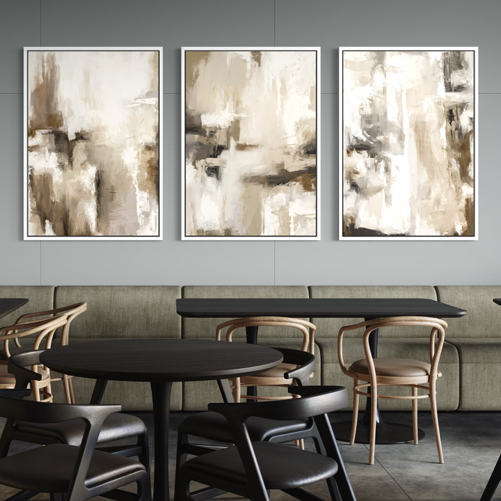 Set of 3 Framed Canvas - Santorini