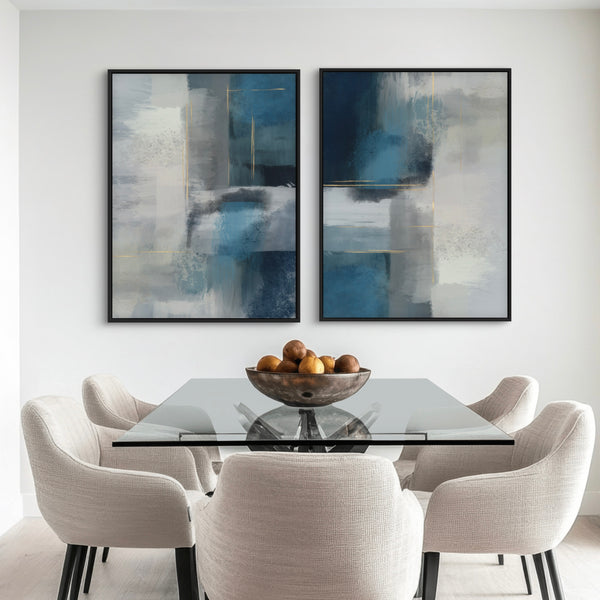 Framed Canvas Set of 2 - Azure Drift
