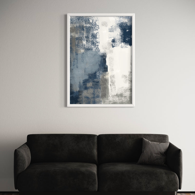 Set of 1 - Abstract Art 'Blue & Grey Clouds'