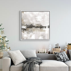 Framed Canvas - Nude & Grey Clouds