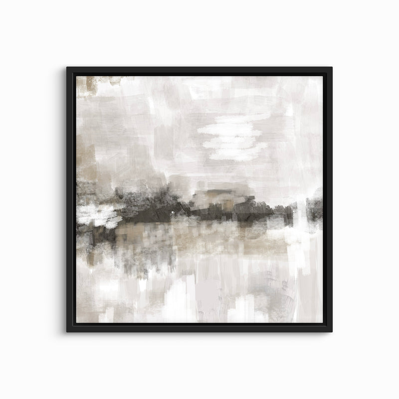 Framed Canvas - Nude & Grey Clouds