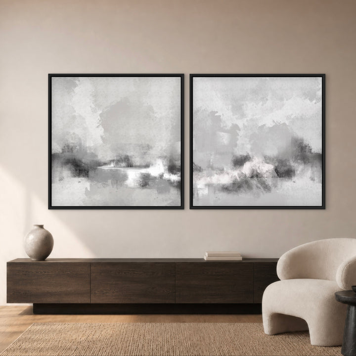 Framed Canvas Set of 2 - Grey Sorrento