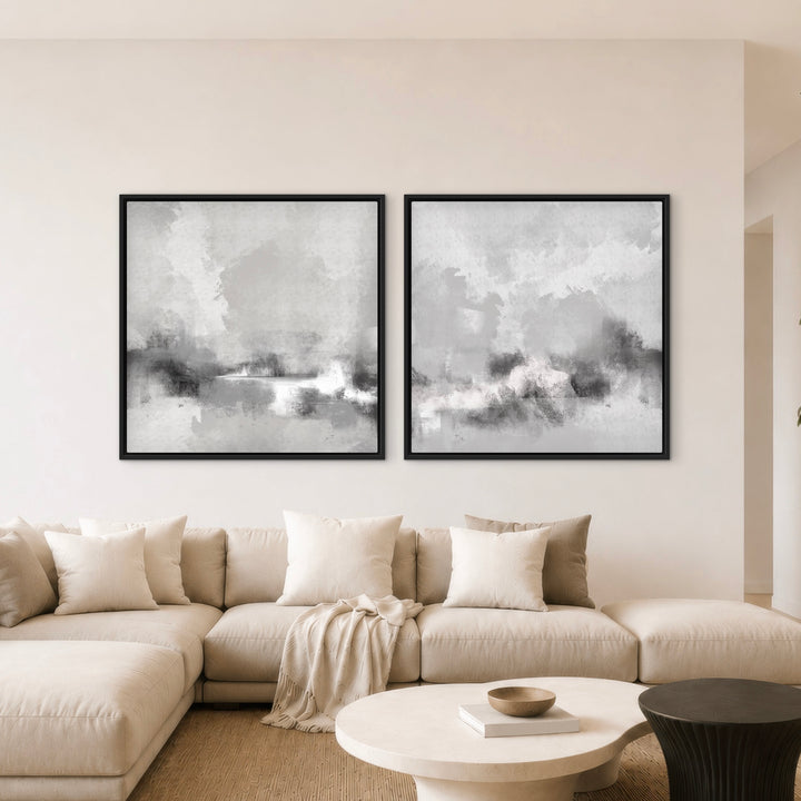 Framed Canvas Set of 2 - Grey Sorrento