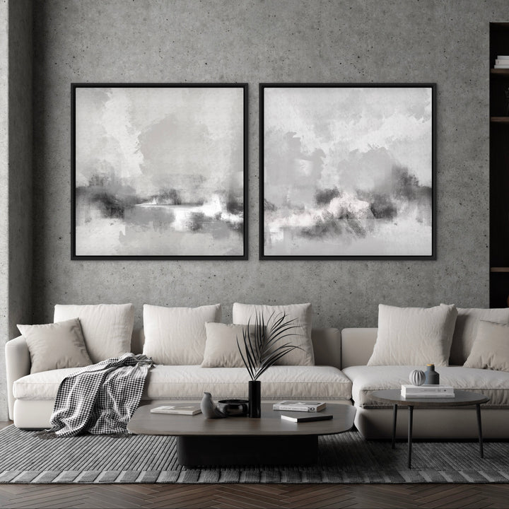 Framed Canvas Set of 2 - Grey Sorrento