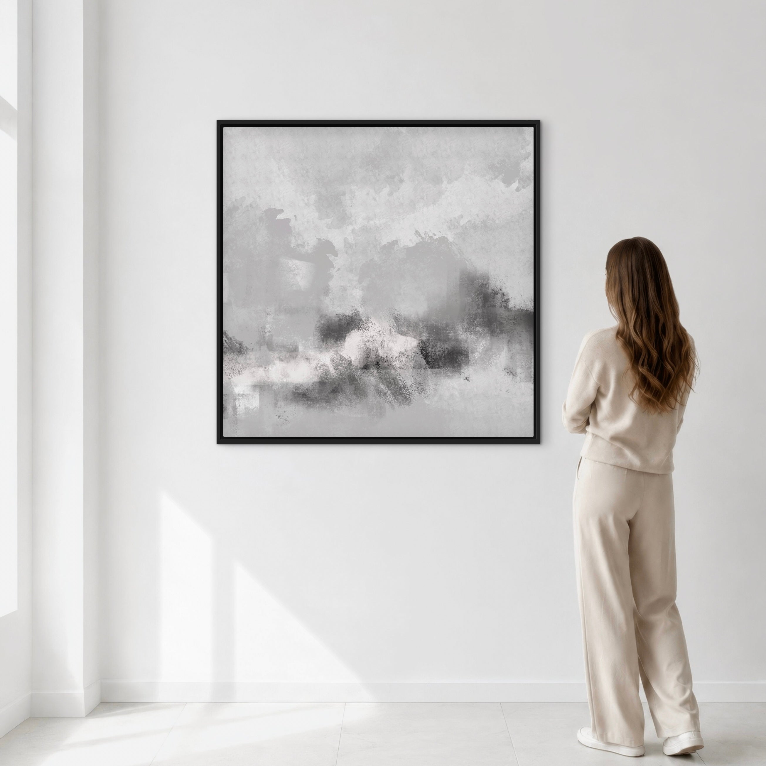 Framed Canvas - Grey Sorrento