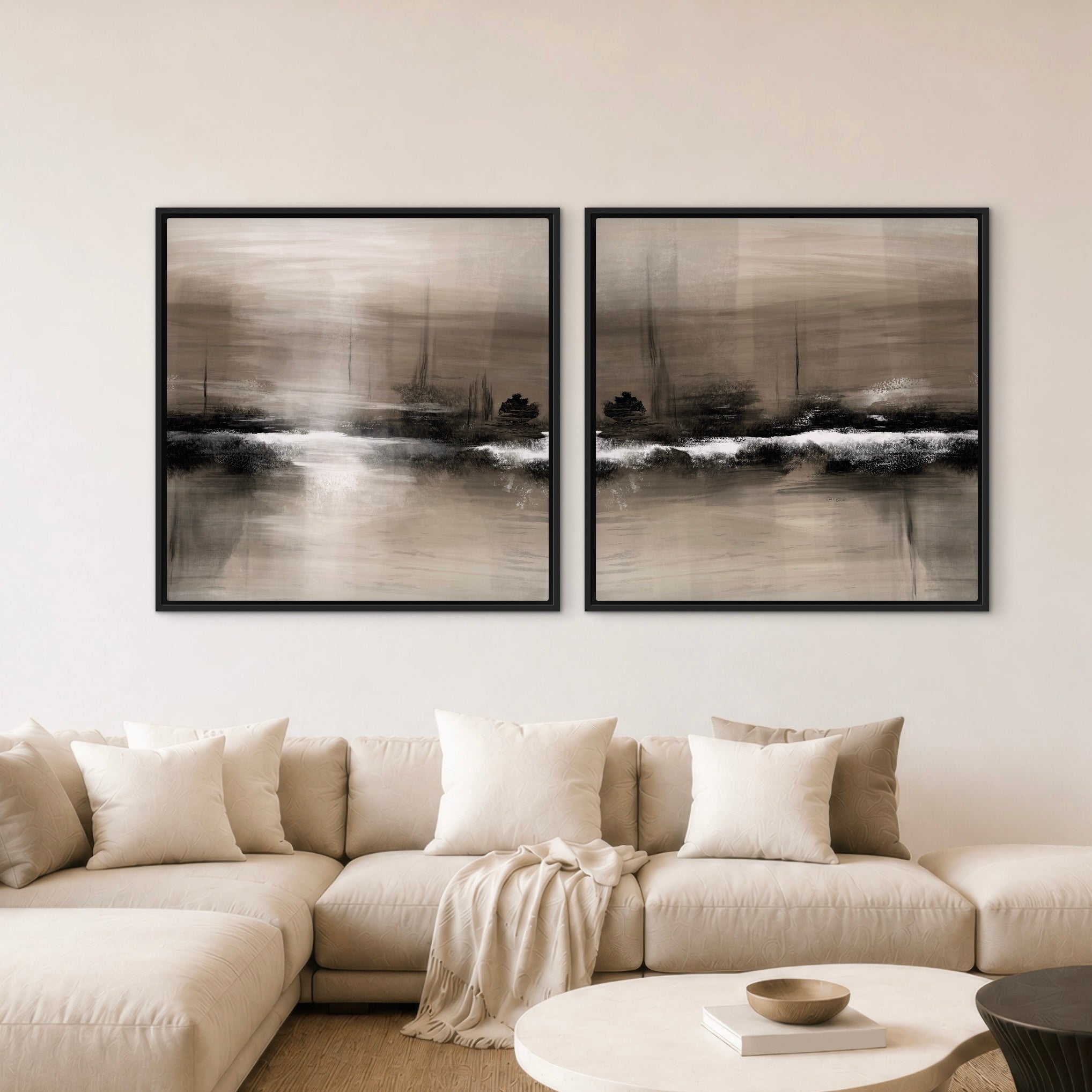 Framed Canvas Set of 2 - Dusk Reflection