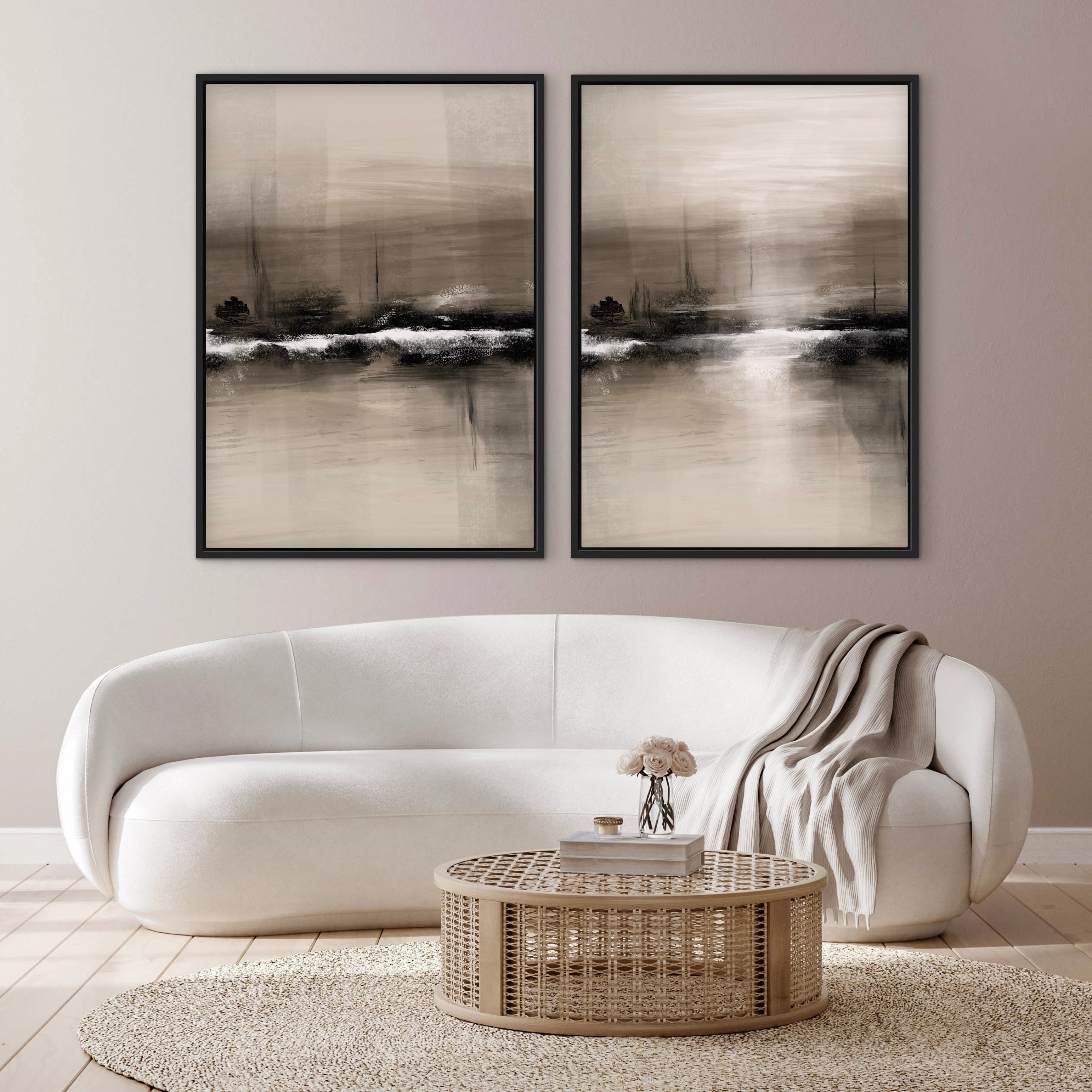 Framed Canvas Set of 2 - Dusk Reflection