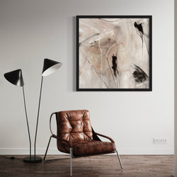 Set of 1 - Abstract Art 'Black And Cream'