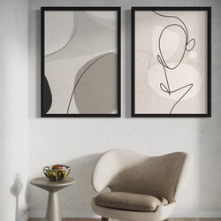 Abstract Art set of 2 prints - Grey Libertá