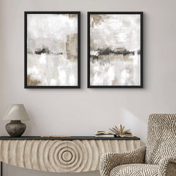 Framed Canvas Set of 2 - Nude & Grey Clouds