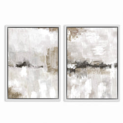 Framed Canvas Set of 2 - Nude & Grey Clouds