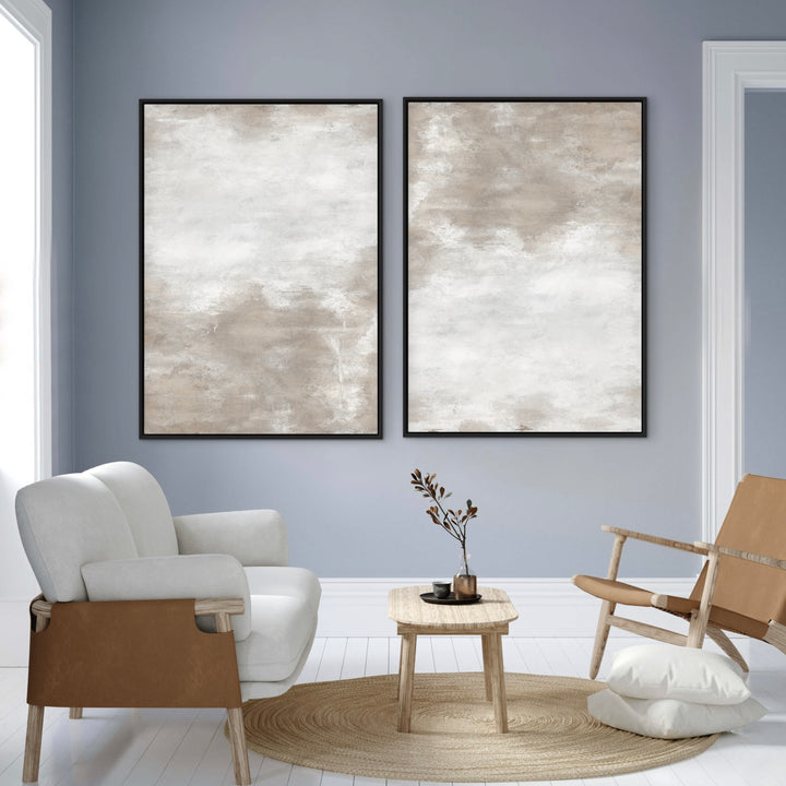 Gerahmtes Leinwandbild-Set 2-teilig – Weißer Sand