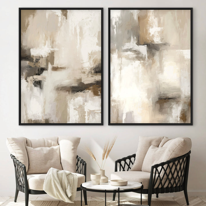 Gerahmtes Leinwandbild 2er-Set - Santorini