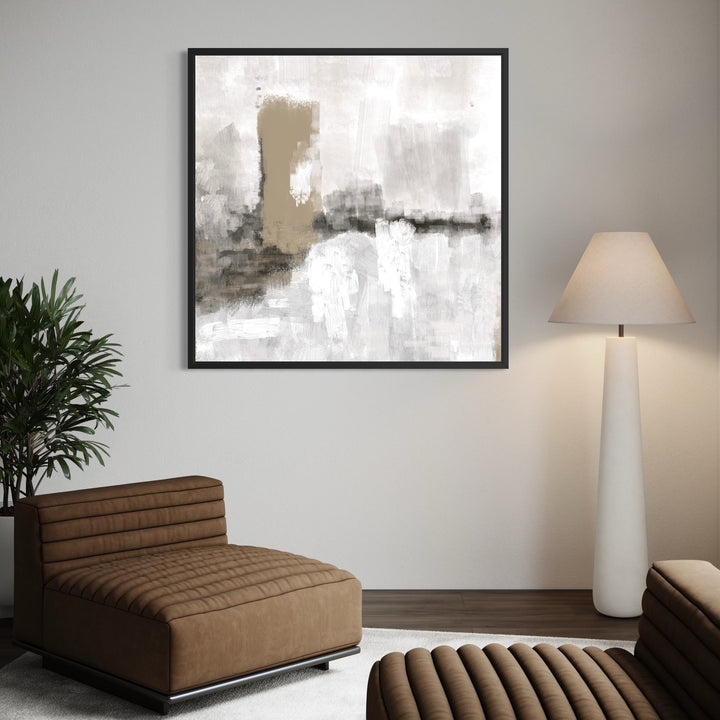 Framed Canvas - Nude & Grey Clouds