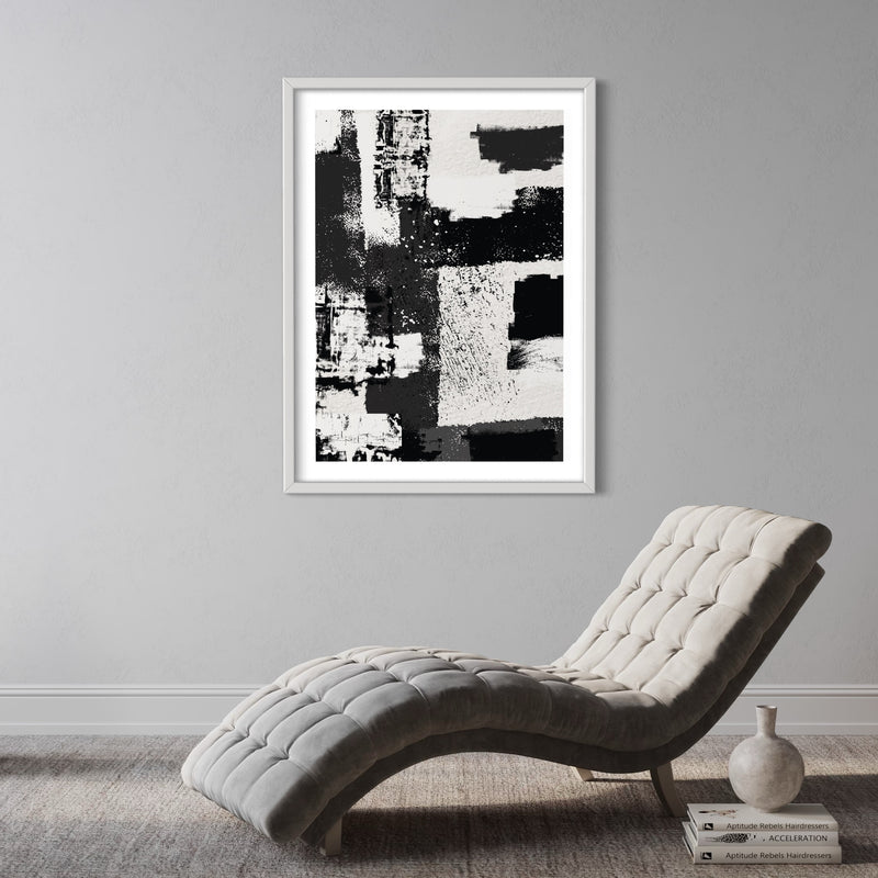 Set of 1 - Abstract Art 'Black / White'