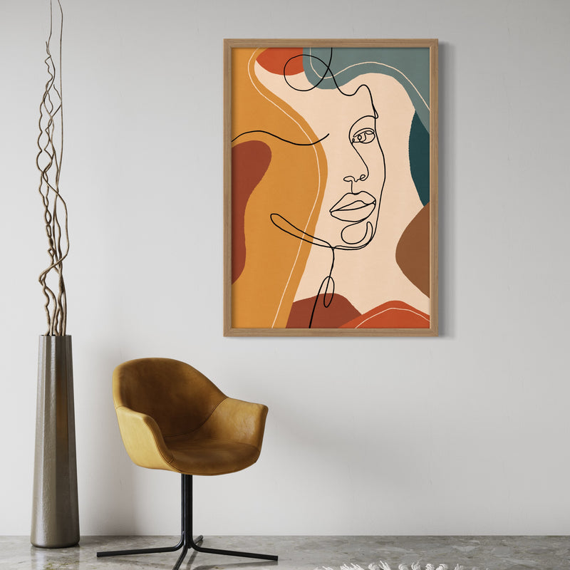 Set of 1 - Abstract Art  'Portrait Lines'