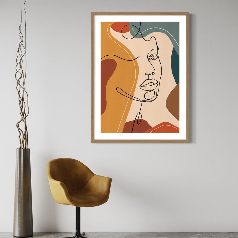 Set of 1 - Abstract Art  'Portrait Lines'