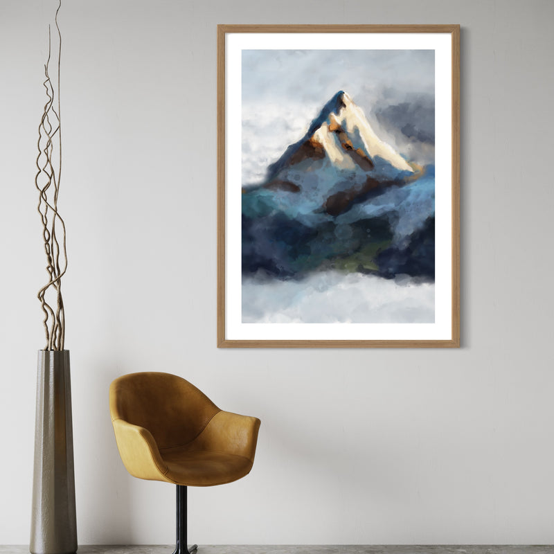 Set of 1 - Abstract Art 'Blue Mountains'