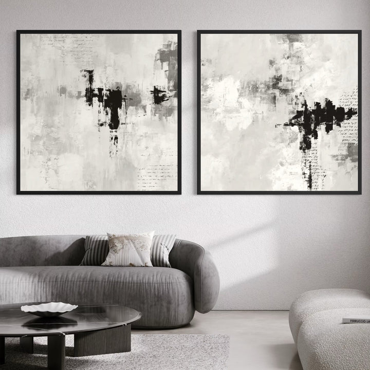 Framed Canvas Set of 2 - Grey Nights