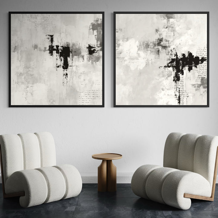 Framed Canvas Set of 2 - Grey Nights