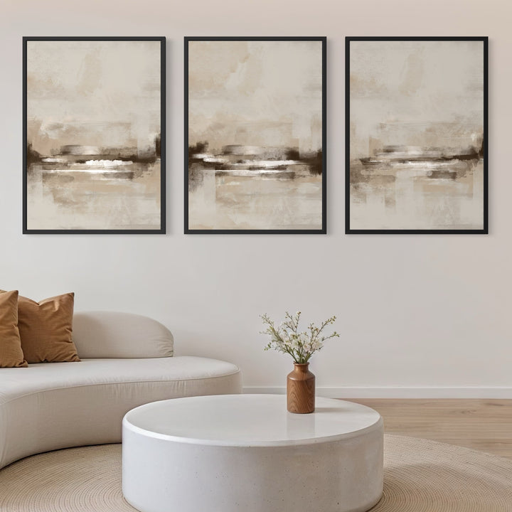 Set of 3 Framed Canvas - Stone Dream