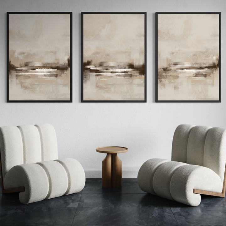 Set of 3 Framed Canvas - Stone Dream