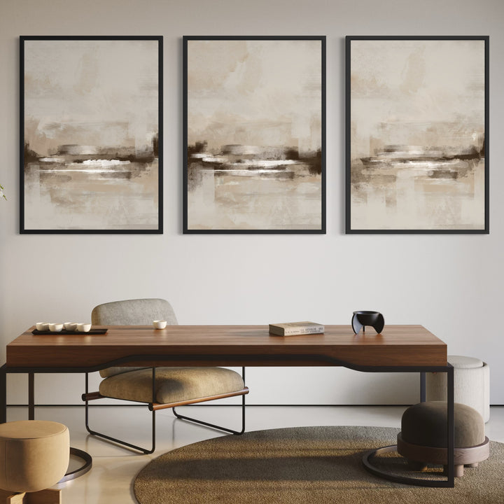 Set of 3 Framed Canvas - Stone Dream