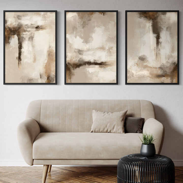 Set of 3 Framed Canvas - Calm Interval