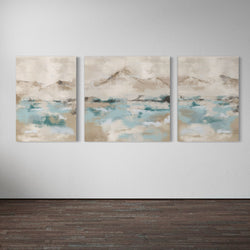 Abstract Canvas Set of 3 - Ocean Mountain