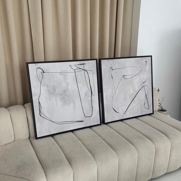 Framed Canvas Set of 2 - Grey Horizon